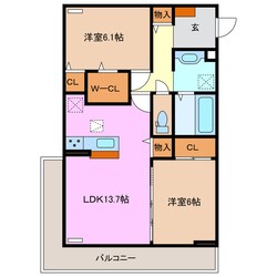 中川原駅 徒歩7分 1階の物件間取画像